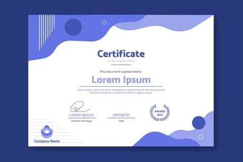Flat modern certificate of accomplishment template Stock Illustration