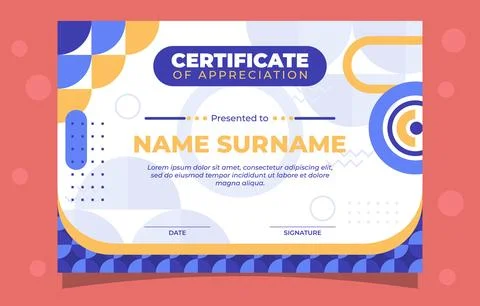 Flat-modern-certificate Stock Illustration