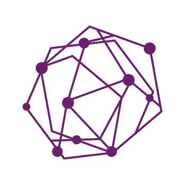 Flat Modern Connection Dots Logo design. Connected circle logo vector illustr Stock Illustration