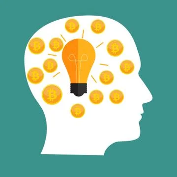 Flat modern design concept of bitcoin cryptocurrency technology, mining, e Illustrazione stock