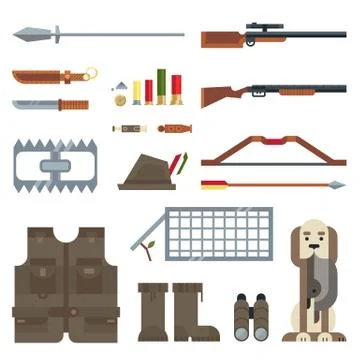 Flat modern design vector icons set of real man tools and equipment Stock Illustration