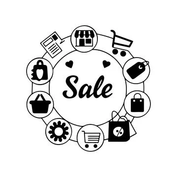 Flat modern infographic circle of black friday icon Stock Illustration