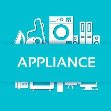 Flat modern kitchen appliances set icons concept. Vector illustr Illustrazione stock
