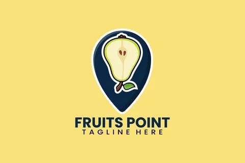Flat modern pear pin point logo template vector illustration Stock Illustration