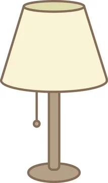 Flat modern table lamp. PNG Stock Illustration