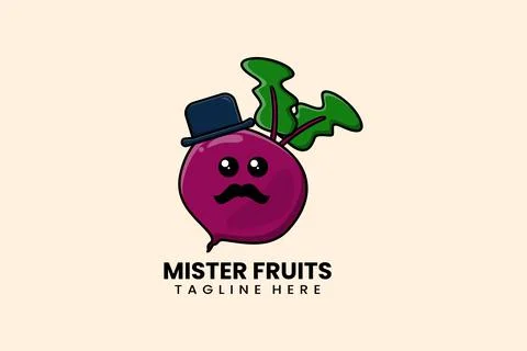 Flat modern template mister beetroot logo vector Stock-Illustration