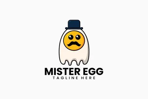 Flat modern template mister egg logo イラスト素材