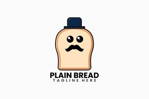 Flat modern template mister plain bread logo Illustrazione stock
