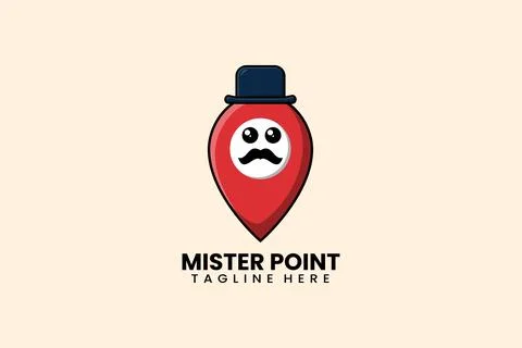 Flat modern template mister point location logo Illustrazione stock