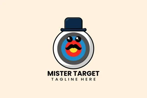 Flat modern template mister target logo Stock Illustration