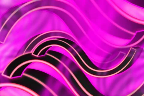 Flat modern trendy wavy with 3d lines creative with pink color vector Illustrazione stock