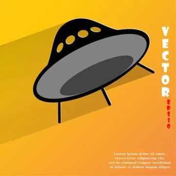 Flat modern web button with long shadow and space for your text. Illustrazione stock