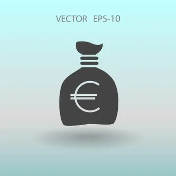 Flat Money bag icon, vector illustration Illustrazione stock
