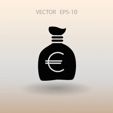 Flat Money bag icon, vector illustration Stock Illustration