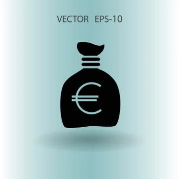 Flat Money bag icon, vector illustration Stock Illustration