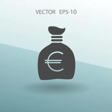 Flat Money bag icon, vector illustration Stock Illustration