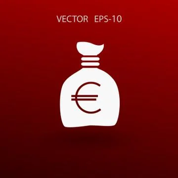 Flat Money bag icon, vector illustration Stock Illustration