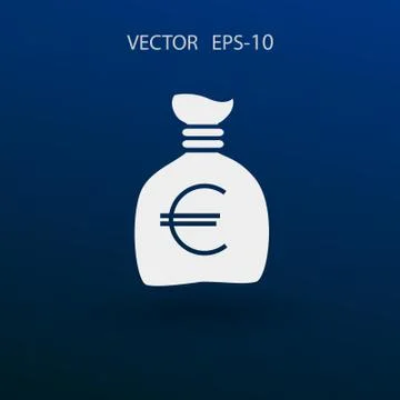 Flat Money bag icon, vector illustration Stock Illustration