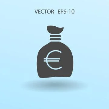 Flat Money bag icon, vector illustration Ilustração Stock