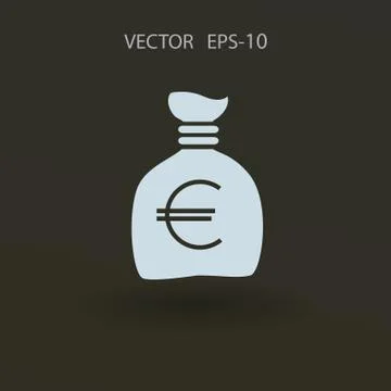 Flat Money bag icon, vector illustration Stock Illustration