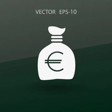 Flat Money bag icon, vector illustration Stock Illustration