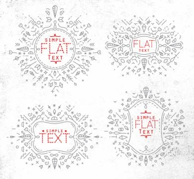 Flat monogram grey Stock Illustration