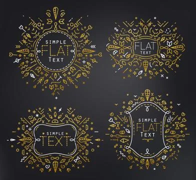 Flat monograms gold Stock Illustration