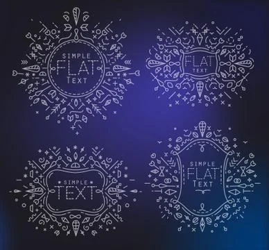 Flat monograms 스톡 일러스트