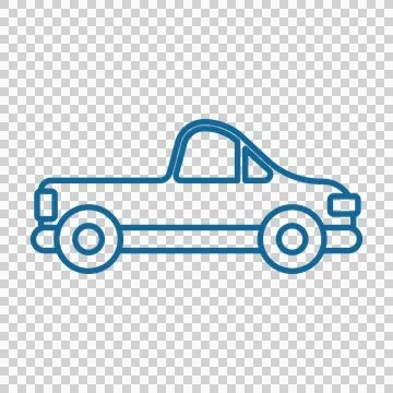 Flat monoline car icon element asset design Stock Illustration