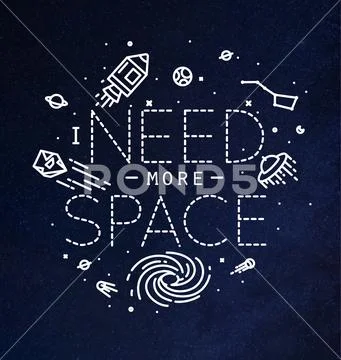 Flat more space monogram blue Stock Illustration
