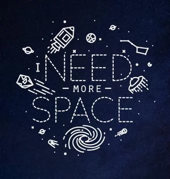 Flat more space monogram blue 스톡 일러스트