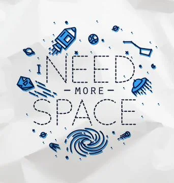 Flat more space monogram crumpled Stock Illustration