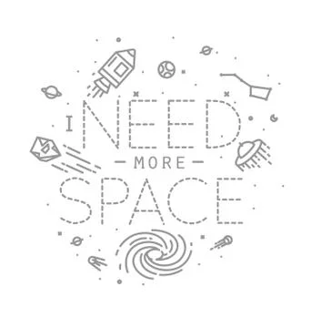 Flat more space monogram Stock Illustration