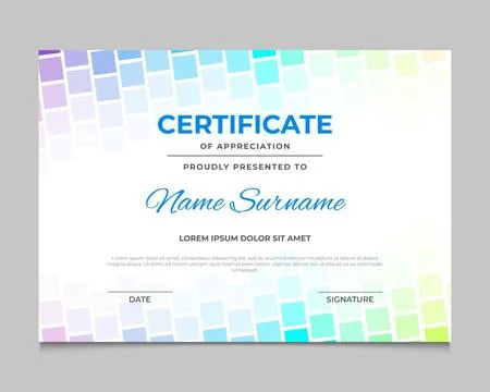 Flat mosaic certificate Stock Illustration