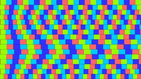 Flat mosaic wavy grid 4K abstract video background. Stock Footage 342080793