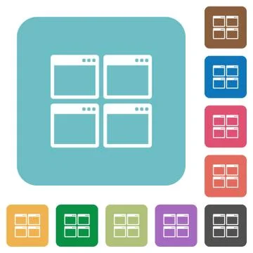 Flat Mosaic window view mode icons 库存插图