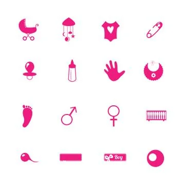 Flat mothers icons set with Stock Illustration