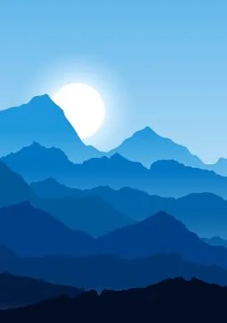 Flat mountain  landscape Stock Illustration