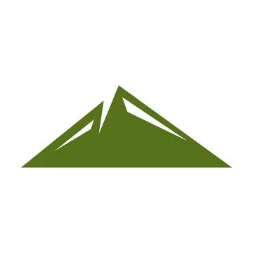 Flat Mountain Peak Logo Icon Stock Illustration