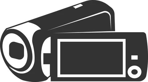 Flat movie camera icon. Vector isolated illustration. Stock Illustration