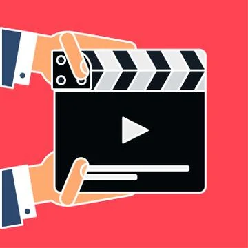 Flat movie clapperboard Illustration