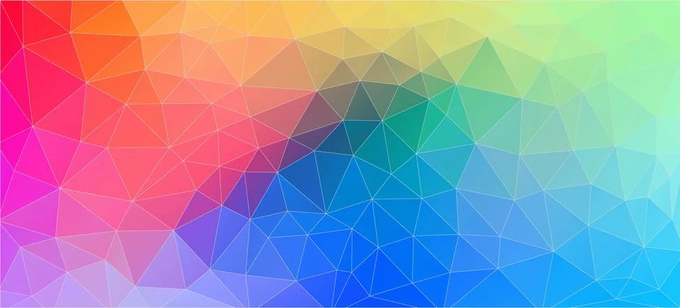 Flat multicolor geometric triangle wallpaper Stock Illustration