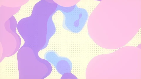 Flat multicolor organic fluid abstract shapes. 3d rendering loop animation HD Stock Footage 172134124