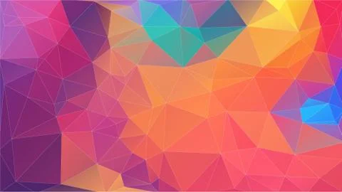 Flat multicolor triangle geometric wallpaper Stock Illustration