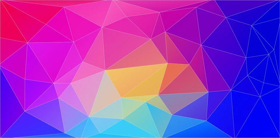 Flat multicolor triangle geometric wallpaper. Vector background Stock Illustration
