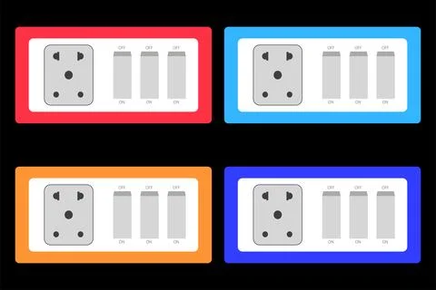 Flat Multicoloured Switch Board vector. Stock Illustration