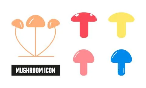 Flat Mushroom Icon Symbol Vector Illustration Illustrazione stock