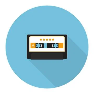Flat music audio cassette vector illustration Stock Illustration
