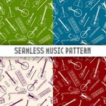 Flat music instruments background concept. Vector illustrator Stock Illustration