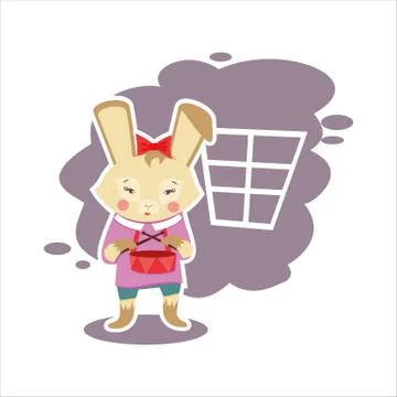 Flat music rabbit Stock Illustration